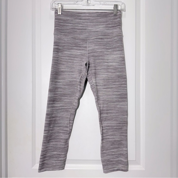 Lululemon Align Crop 21" Mini Space Dye Herringbone Jacquard Black Cherry 6 - Picture 5 of 15